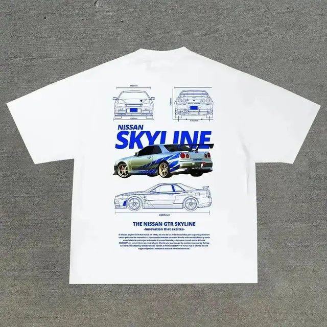 New Car Letter Print T-Shirt